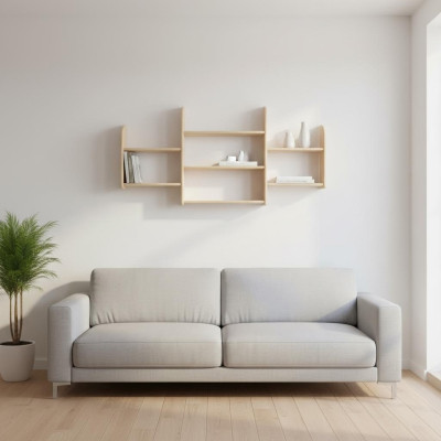 Étagère murale en bois massif de pin 150x69cm étagère murale en bois massif étagère à fleurs étagère suspendue.