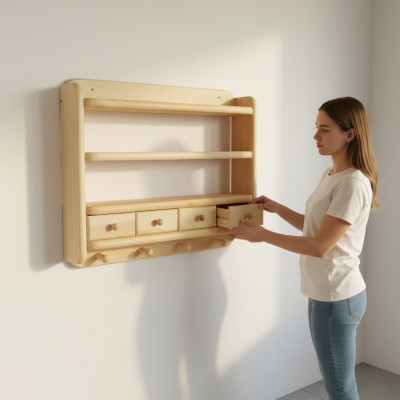 Garderobe meubles en bois massif étagère en bois armoire murale en bois étagères armoire de cuisine