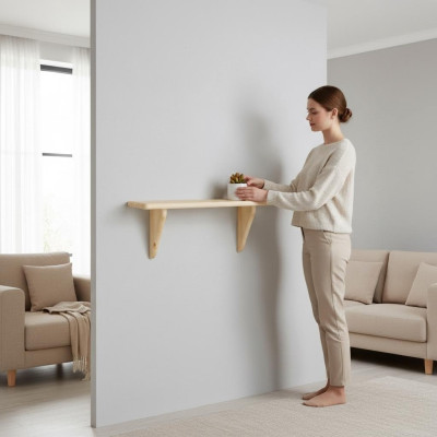 Étagère murale de garde-robe de designer Étagères de salon Armoires de bureau Meubles en bois massif