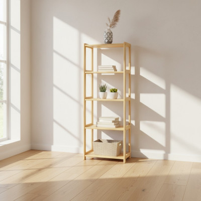 Étagère murale en bois, bibliothèque, étagère de rangement, armoire, étagère debout de bureau en bois massif neuve