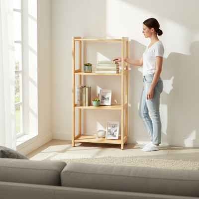 Étagère bibliothèque Étagère Armoire de rangement en bois neuf Meuble artisanal