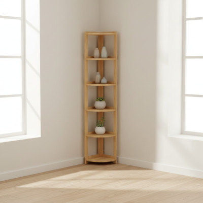Étagère d'angle Armoire d'étagère Salon Armoires murales étagères de bureau Bois massif véritable