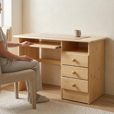 Bureau en bois massif Table en bois massif Meuble de bureau Bureau massif