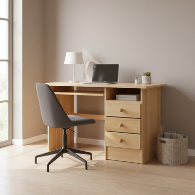 Bureau en bois massif Table en bois massif Meuble de bureau Bureau massif