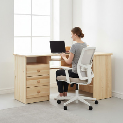 Table Bois Bureau Tables Table D'angle Bureau D'ordinateur Bois Massif Véritable bois