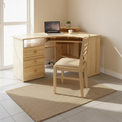 Table Bois Bureau Tables Table D'angle Bureau D'ordinateur Bois Massif Véritable bois