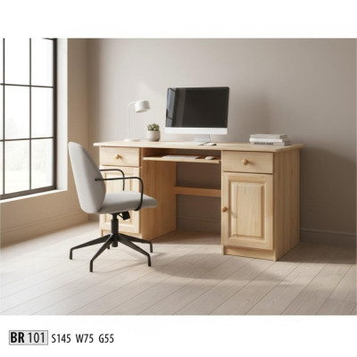 Bureau table en bois Bureau de bureau Table Mobilier de bureau Bois massif Bureau d'ordinateur