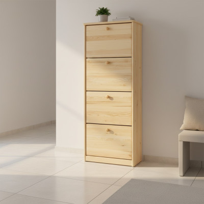 Compartiment d'armoire à chaussures Commode en bois massif Meuble solide Rangement à chaussures Étagère