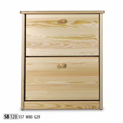 Meuble à chaussures 4 compartiments Commode en bois massif Meuble de rangement pour chaussures Étagère