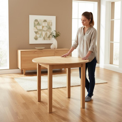 Table ronde table en bois table en pin massif table faite à la main ronde