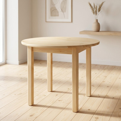 Table ronde table en bois table en pin massif table faite à la main ronde