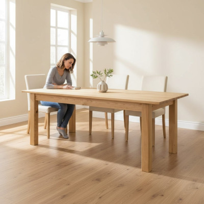 Table Table à manger Meubles massifs Salle à manger 200x90cm Bois véritable Bois massif nouvelles Tables