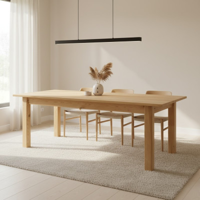 Table Table à manger Meubles massifs Salle à manger 200x90cm Bois véritable Bois massif nouvelles Tables