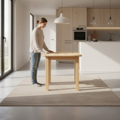 Table à manger Tables en bois Salle à manger 75x75 Tables à manger en bois massif Table en bois véritable