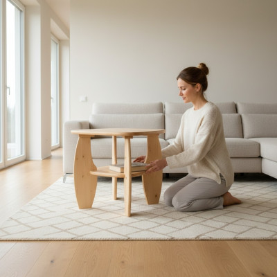 Table basse Canapé Salon Table Tables Table d'appoint Table en bois fait main