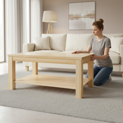 Table en bois Tables basses en bois massif Meubles de salon 120x70cm Tables massives