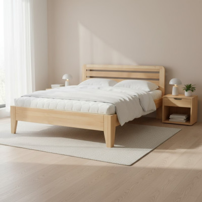 Lit en bois massif 180x200 Lit double Lit en bois massif véritable Lit VollWooden