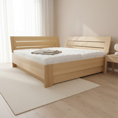 Lit en bois Lits en bois Véritable lit Chambres Hôtel Style Maison de campagne Meubles massifs
