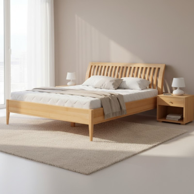 Lit en bois massif chambre à coucher lits 100x200 cm Lit simple Meubles massifs Meubles