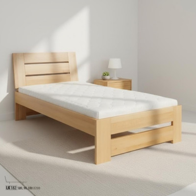 Lit en bois Vrai lit Lits Hôtel 100x200 Style Mobilier massif Chambre
