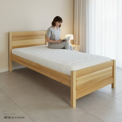 Lit en bois Lit en bois véritable Lits 100x200 Style Mobilier solide Chambre Hôtel