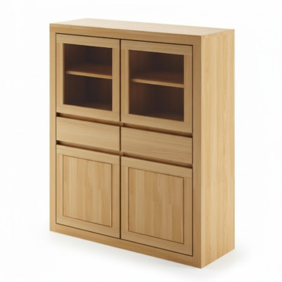 Coffre en bois Buffet de salon Vitrine Commode Buffet Bas Meuble de rangement en bois nouveau
