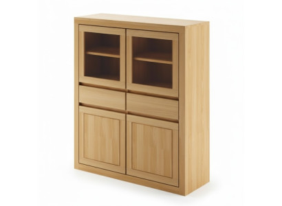 Coffre en bois Buffet de salon Vitrine Commode Buffet Bas Meuble de rangement en bois nouveau
