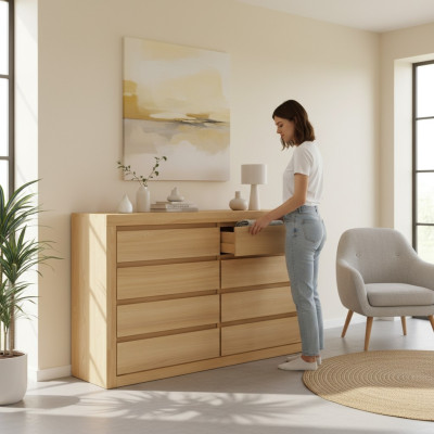Commode Armoire Armoire Étagère en bois massif fabriquée à la main Armoires en bois nouvel