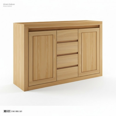 Commode de designer, table basse, armoire et étagère en bois massif pour le salon.