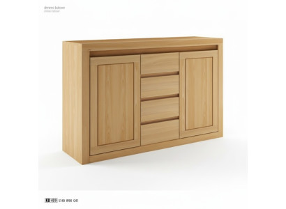 Commode de designer, table basse, armoire et étagère en bois massif pour le salon.