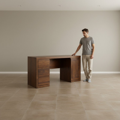 Bureau d'ordinateur Table en hêtre Tables de bureau Tables en bois Tables en bois Mobilier de bureau