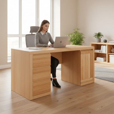 Bureau d'ordinateur Table en hêtre Tables Tables Tables en bois Bureau Mobilier de bureau Bureau