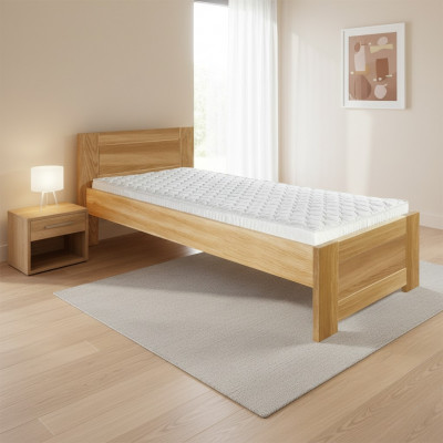Lit en bois massif Chambre à coucher Lits 100x200cm Lit simple Mobilier en bois massif Meubles