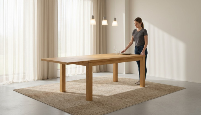 Table à manger Table solide Tables en bois massif Chêne Salle à manger Solide 180x90cm Fabriqué en UE