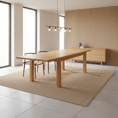 Table à manger Table extensible Table en bois fait main Bois massif neuf 180x200cm