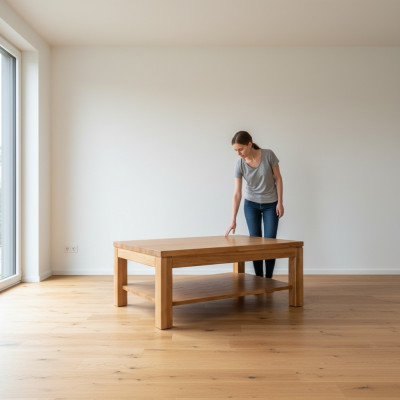 Table en bois Tables basses en bois massif Salon Mobilier 120x80cm Tables massives