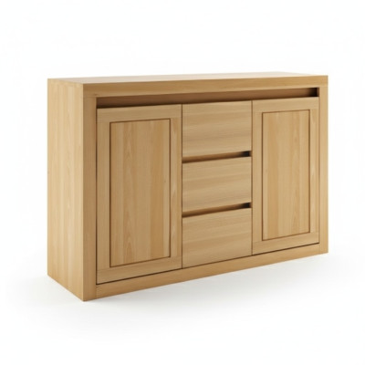 Buffet Commode En bois massif Armoire Armoires En bois massif Chêne 140x90cm Commodes