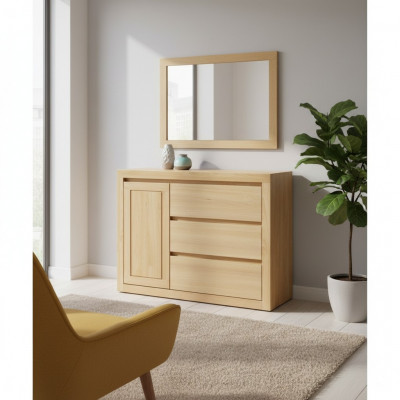 Landhfrom  Kommode Massivholz Kleiderschrank Schränke Echtholz Eiche 140x90cm Schubladen