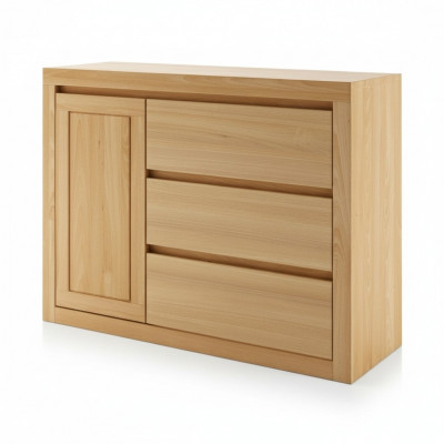 Landhfrom  Kommode Massivholz Kleiderschrank Schränke Echtholz Eiche 140x90cm Schubladen