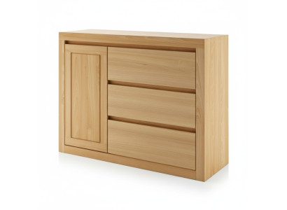 Landhfrom  Kommode Massivholz Kleiderschrank Schränke Echtholz Eiche 140x90cm Schubladen