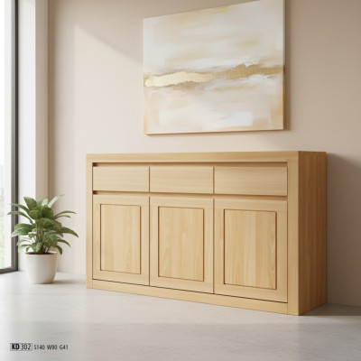 Commode design en bois massif Armoires commodes Armoires Armoires en bois massif Chêne 140x90cm