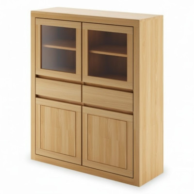 Commode en bois faite à la main Buffet Commode en bois massif Étagère de salon