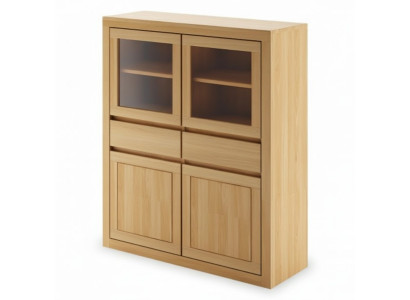 Commode en bois faite à la main Buffet Commode en bois massif Étagère de salon