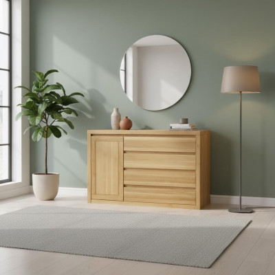 Bahut Commode Bois massif Armoires Bois massif 140x90cm Commodes Armoire Chêne