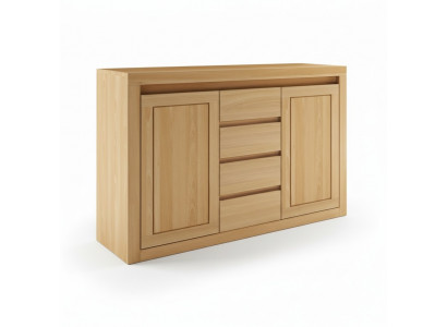 Buffet Commode Bois massif Armoires Bois massif Chêne 140x90cm Commodes Armoire