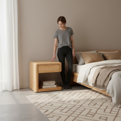 Table de chevet en bois massif Table de nuit Console de nuit Table d'appoint Meuble artisanal