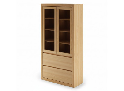 Vitrine moderne Armoire de présentation Armoire Vitrine en bois massif Armoires en chêne massif