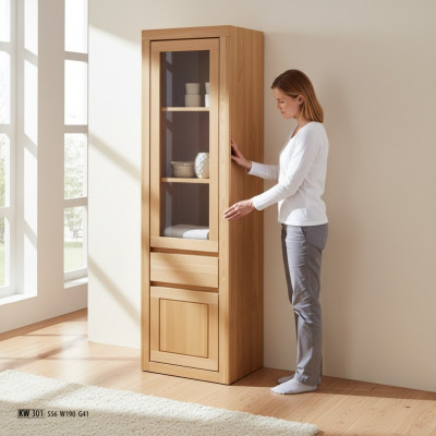 Vitrine en bois véritable Grande armoire vitrine en verre Meubles massifs en bois Armoires en bois massif neufs