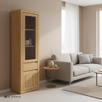 Vitrine en bois véritable Grande armoire vitrine en verre Meubles massifs en bois Armoires en bois massif neufs
