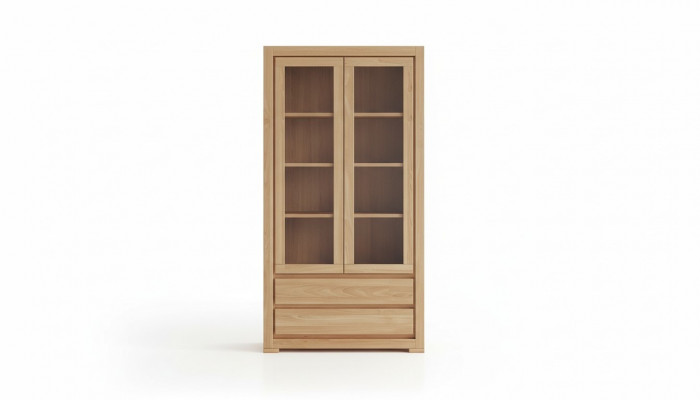 Vitrine en bois Armoire de salle de séjour en bois massif Armoire en bois Armoires en bois Vitrines en verre Nouveau